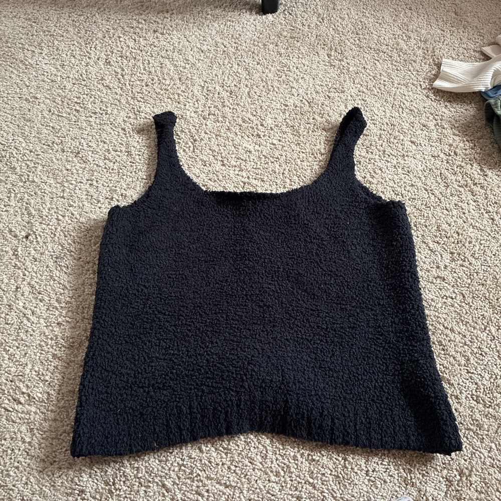 SKIMS Black Textured Pajama Tank